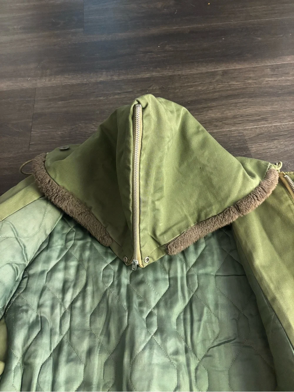 US Military Vintage 1950s Zip Hood Civilian B-9 Parka Jacket Mens Size XL